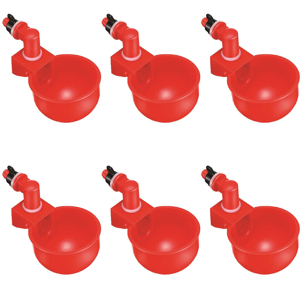 US 6-12 Pc Poultry Water Cup Chicken Feeder Duck Turkey Rabbit Automatic Filling