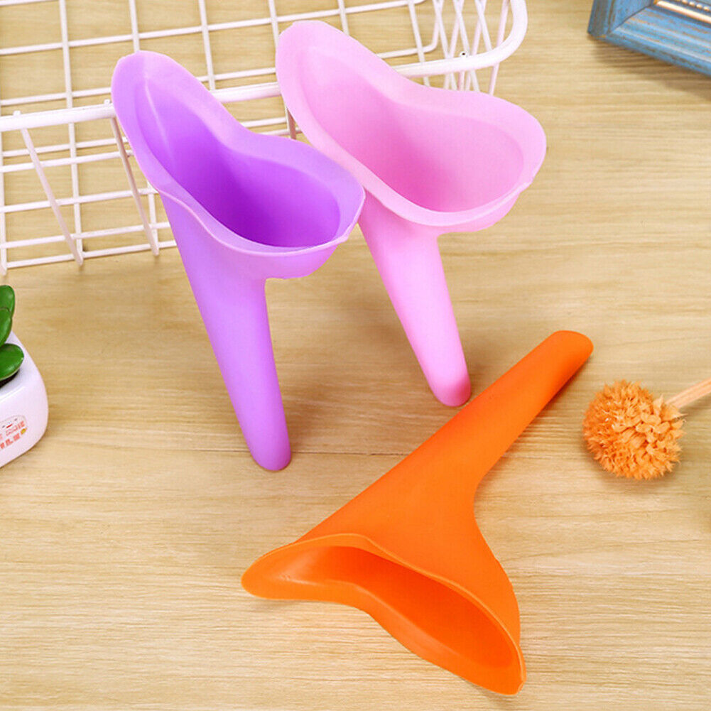 US 3-6 Pcs Reusable Travel Silicone Portable Lady Urinal Pee Funnel Urine Device