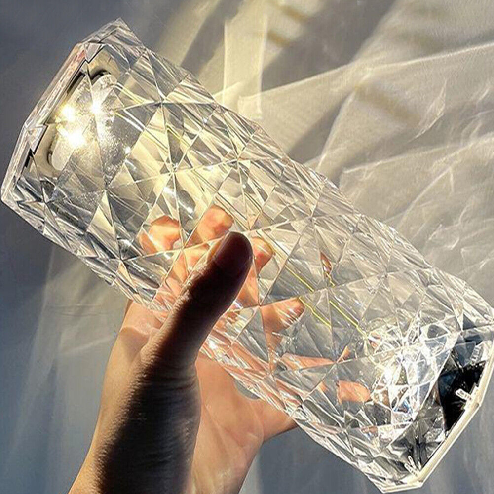 US 1-2 Pack LED Crystal Lamp Rose DiamondTouch Atmosphere Night Light for Bar