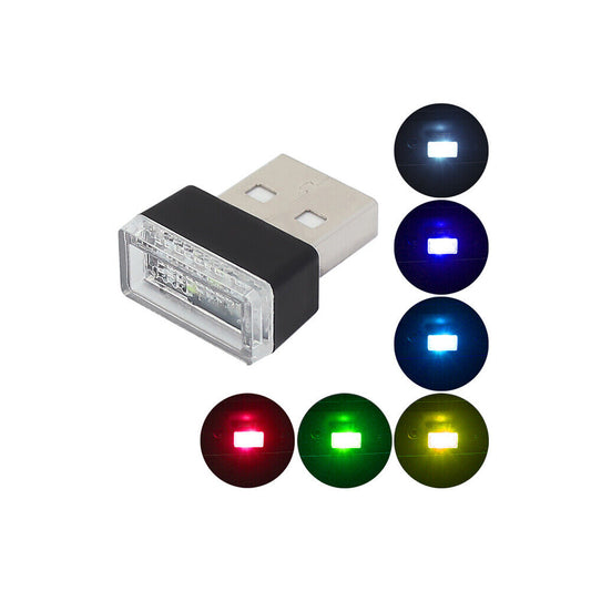 US 6-12 Mini White Blue Yellow Red Green LED USB Car Interior Atmosphere Light