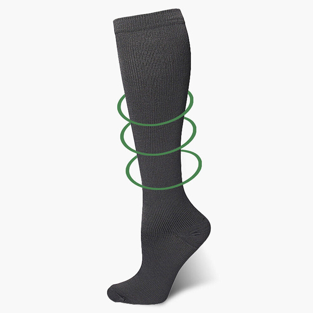 US 6-12Pairs Compression 15-20mmHg Graduated Support Socks Calf Men Women S-XXL
