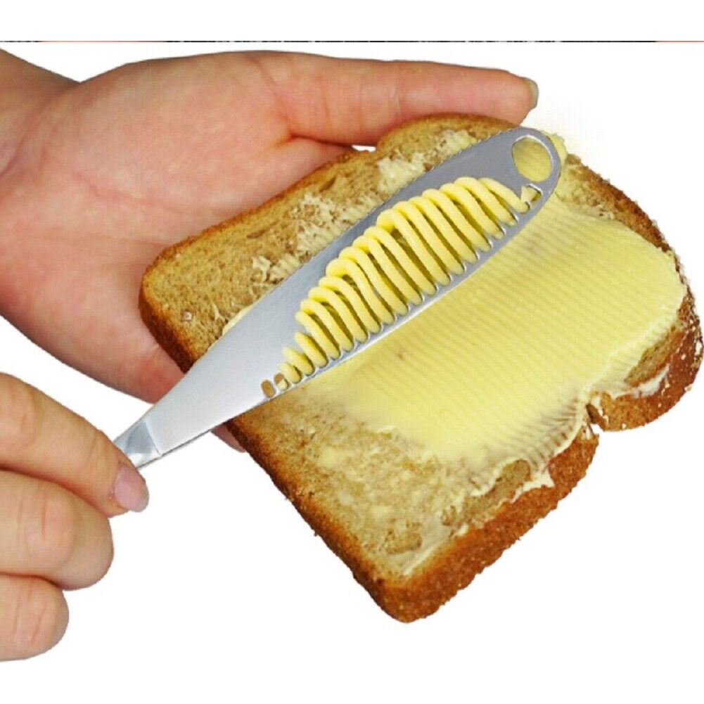 US 4-8 Pack Butter Spreader 3-in-1 Butter Curler Knife Kitchen Stainless Steel