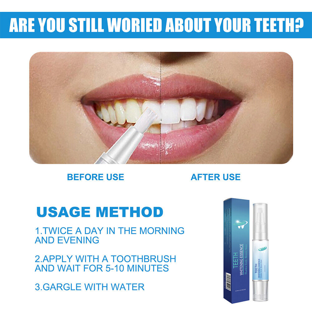 US 1-2 Pack Teeth Whitening Essence Pen Intensive Stain Remover Reduce Yellowing