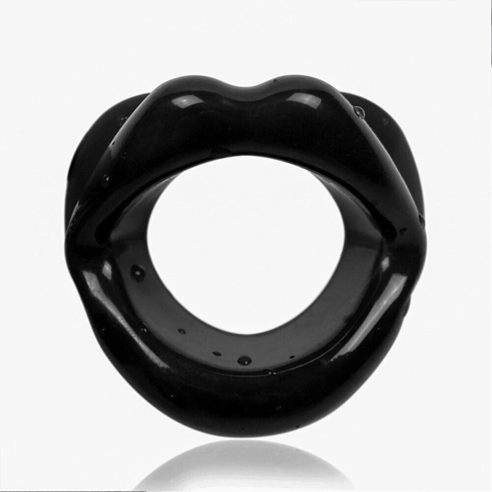 US Lips Shaped Opening O Ring Mouth Gag Silicone Buckle Leather Belt Strap BDSM