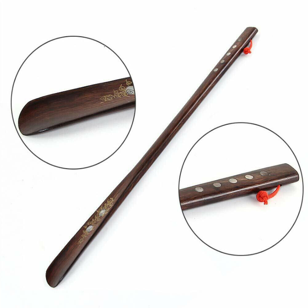 US 1-2 Pcs Extra Long Handle Shoehorn Shoe Horn AID Stick Wooden 55cm 21.5''