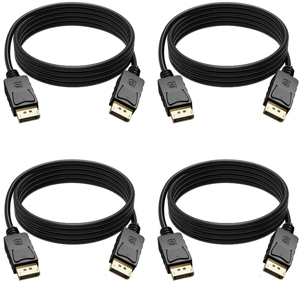 US 2-4 Pc Displayport to Display Port Cable Male to Male Cord 4K w/ Latches 6ft