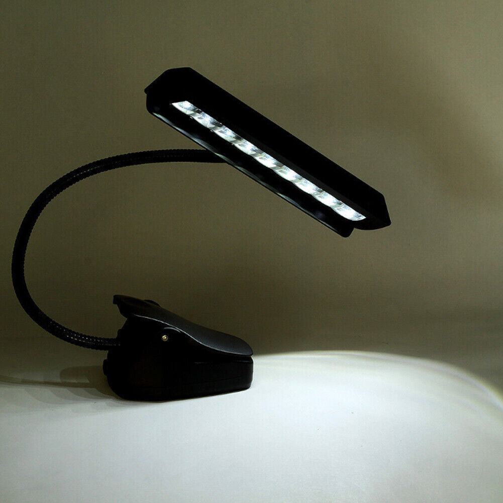 US Black Flexible 9 LED Clip-On Orchestra Music Stand LED W/ Adapter Lamp Light