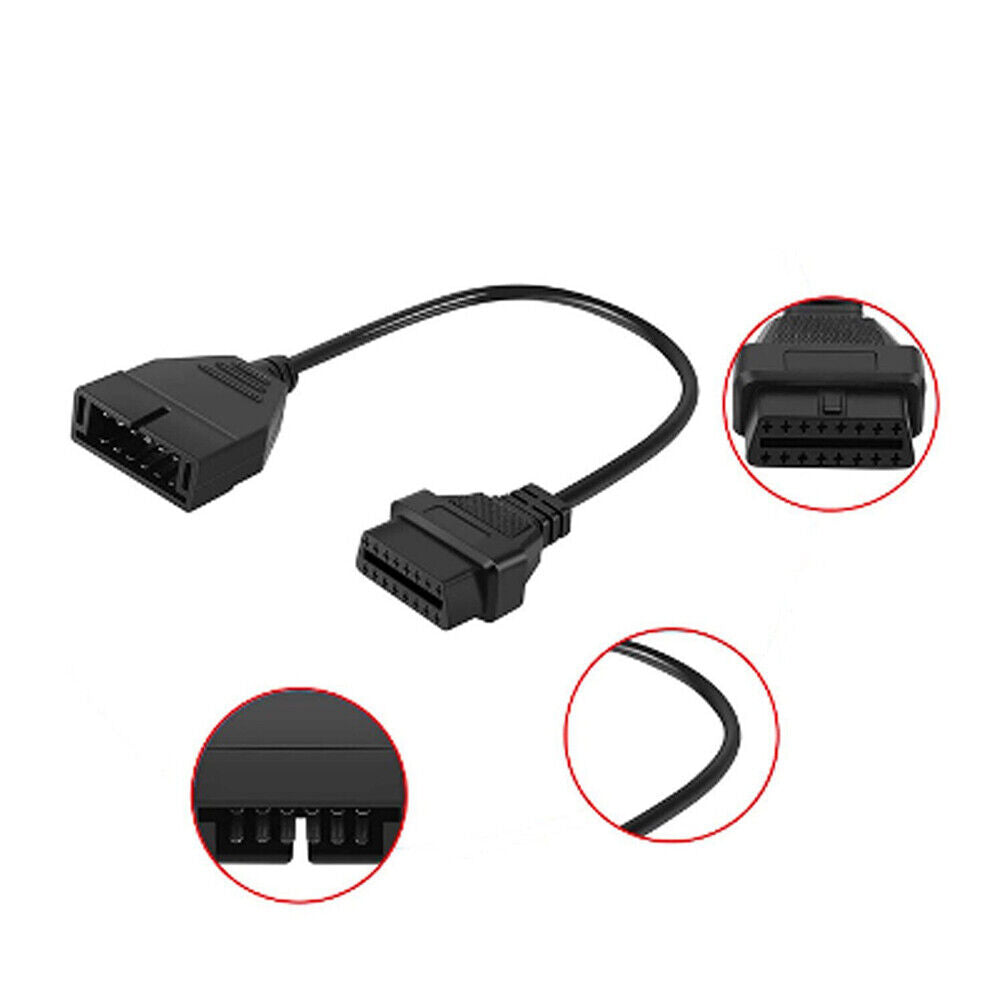 US 1-2 Pcs 12 Pin OBD1 To 16 Pin OBD2 Convertor Adapter Cable Diagnostic Scanner