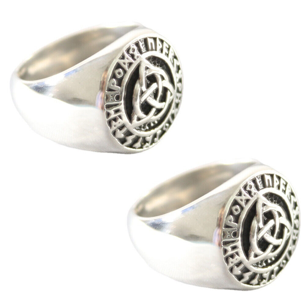 US 1-2 Pack Mens Viking Rune Celtic Irish Trinity Knot Ring Stainless Steel