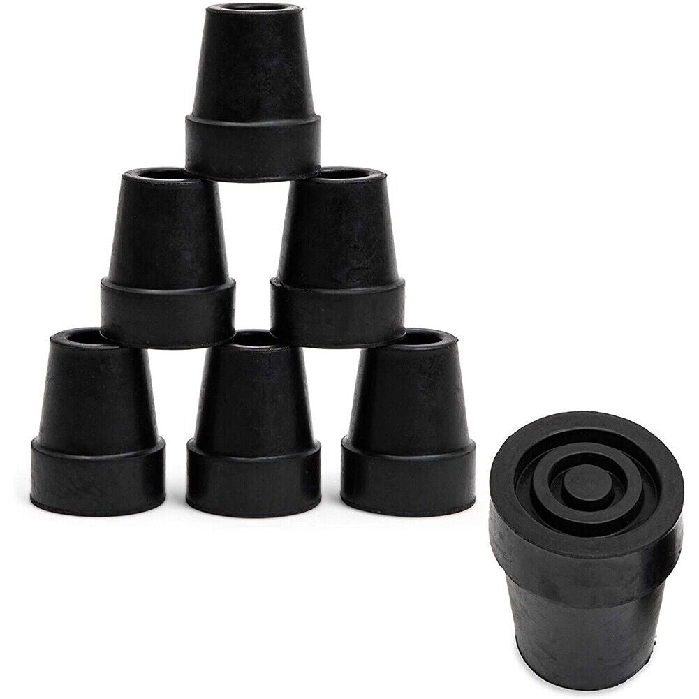 US 6-12 Pack 3/4" Black Rubber Replacement Tip Cap for Hiking Stick, Cane, Poles