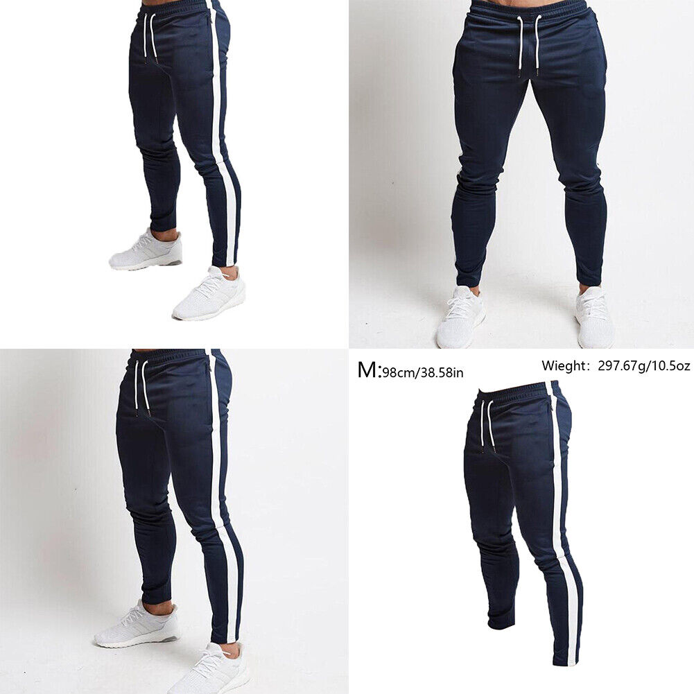 US MEN'S JOGGERS CASUAL SWEATPANTS FLEECE PANTS LIGHT WEIGHT POCKETS  Athletic