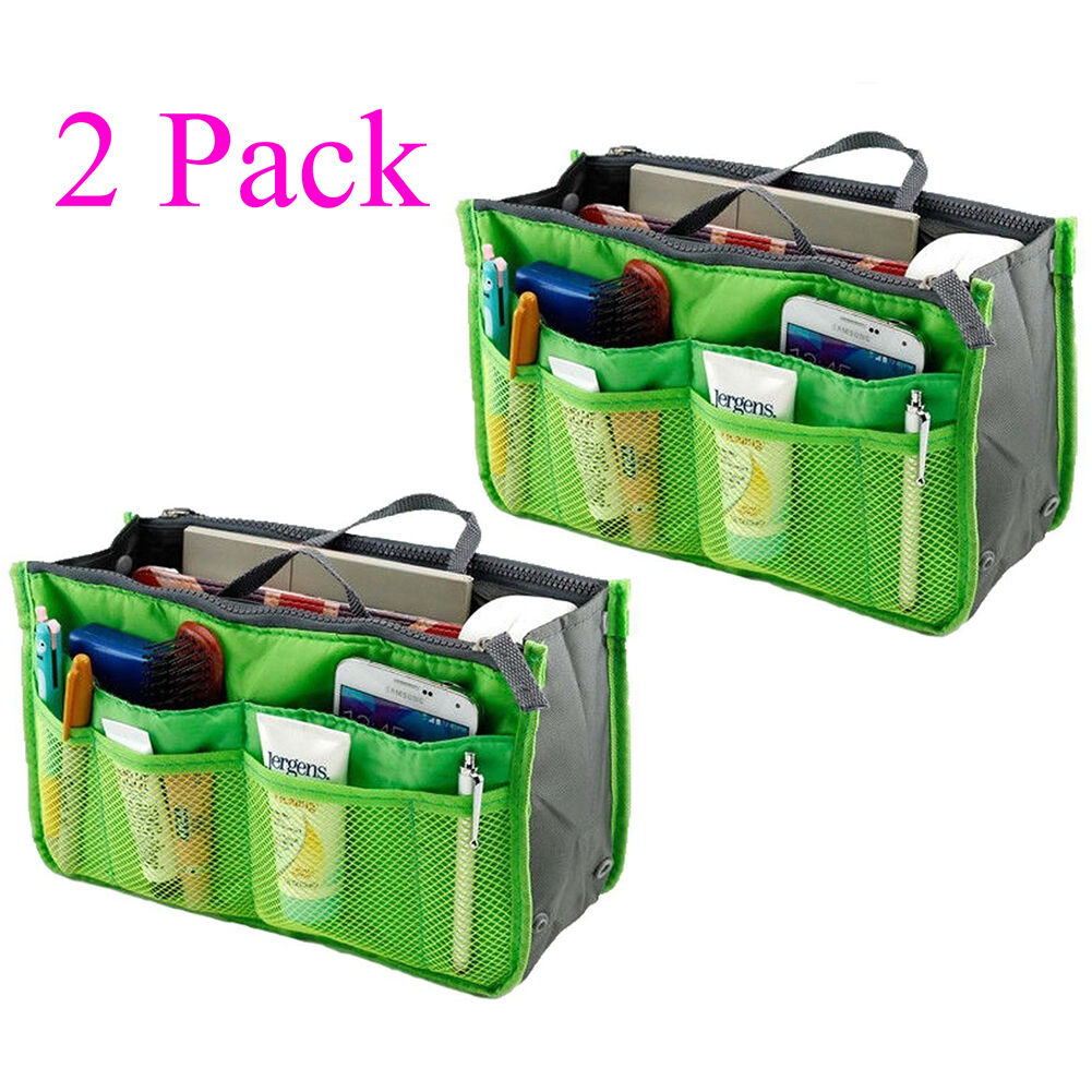 2 Pack Travel Insert Handbag Purse Large Liner Organizer Tidy Bags