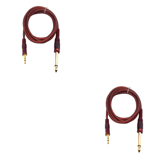 US 5FT 3.5mm jack to 1/4" 6.3mm 6.35mm 6.5mm TRS Male to Male Stereo Audio Cable