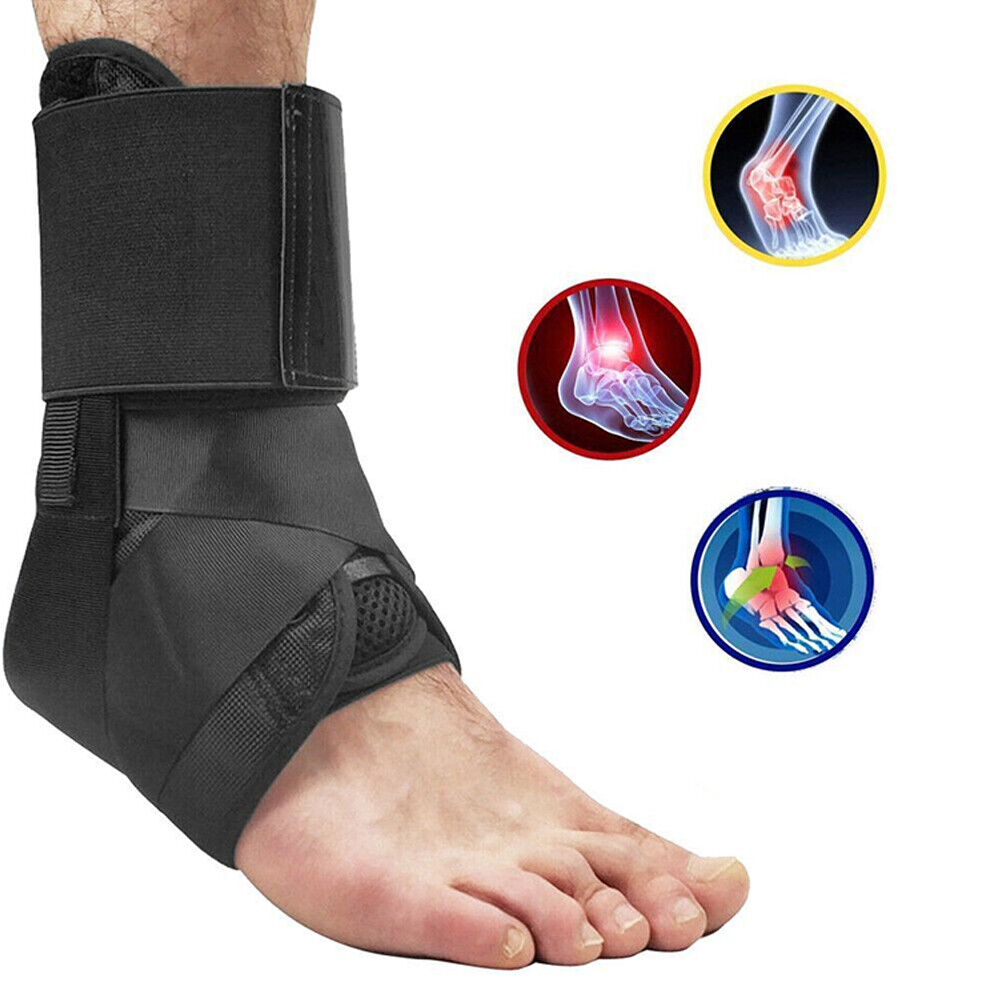 US 2 Pc Ankle Brace Running Basketball Injury Recovery Sprain Pain Relief Unisex