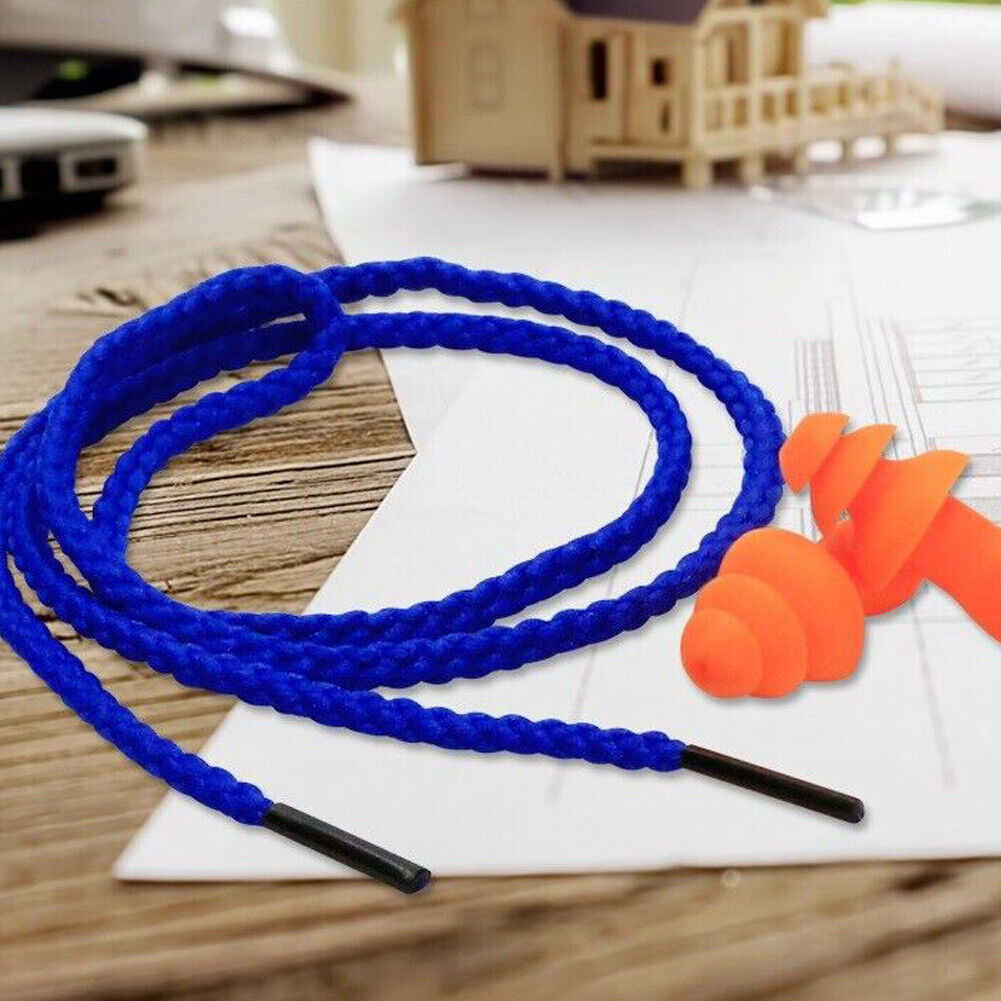 US 50-100Pairs Silicone Corded Ear Plugs Reusable Shoot Hearing Protection Cord