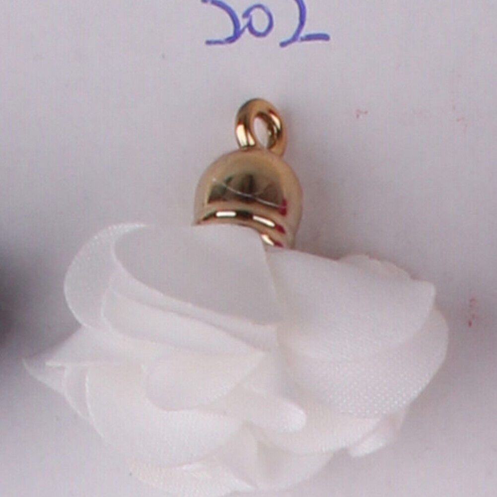 US 38-76 Pcs Tassels One Inch Mini Rose Tassel Light Gold Cap Tassel Pendants
