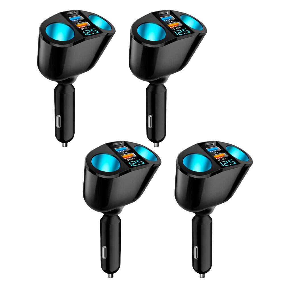 US 12V Dual USB Car Cigarette Lighter Socket Splitter Power Adapter Charger