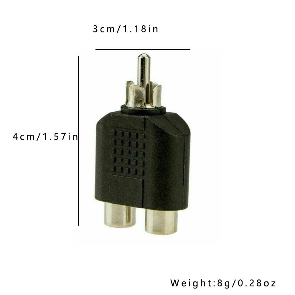 US 10-20Pc RCA Y Splitter Adapter 2 Female 1Male Audio Video AV TV Cable Convert