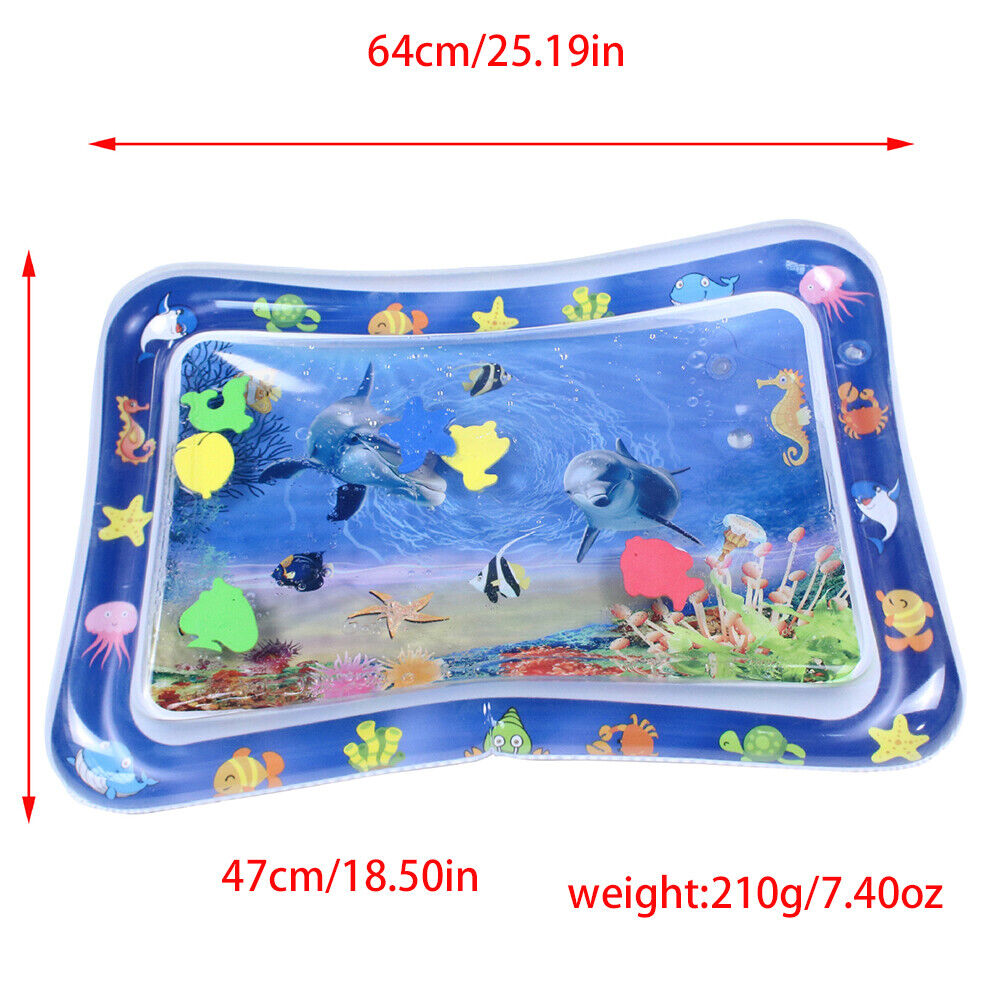 US Inflatable Tummy Time Premium Infant Water Mat Strengthen Baby Muscle Growth