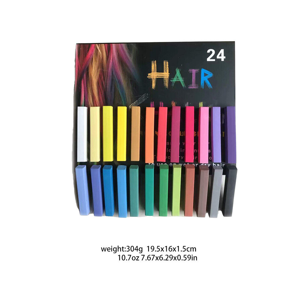 US 12-24 Color Set Temporary Hair Chalk Set Washable Color One-time Dye Kid Safe