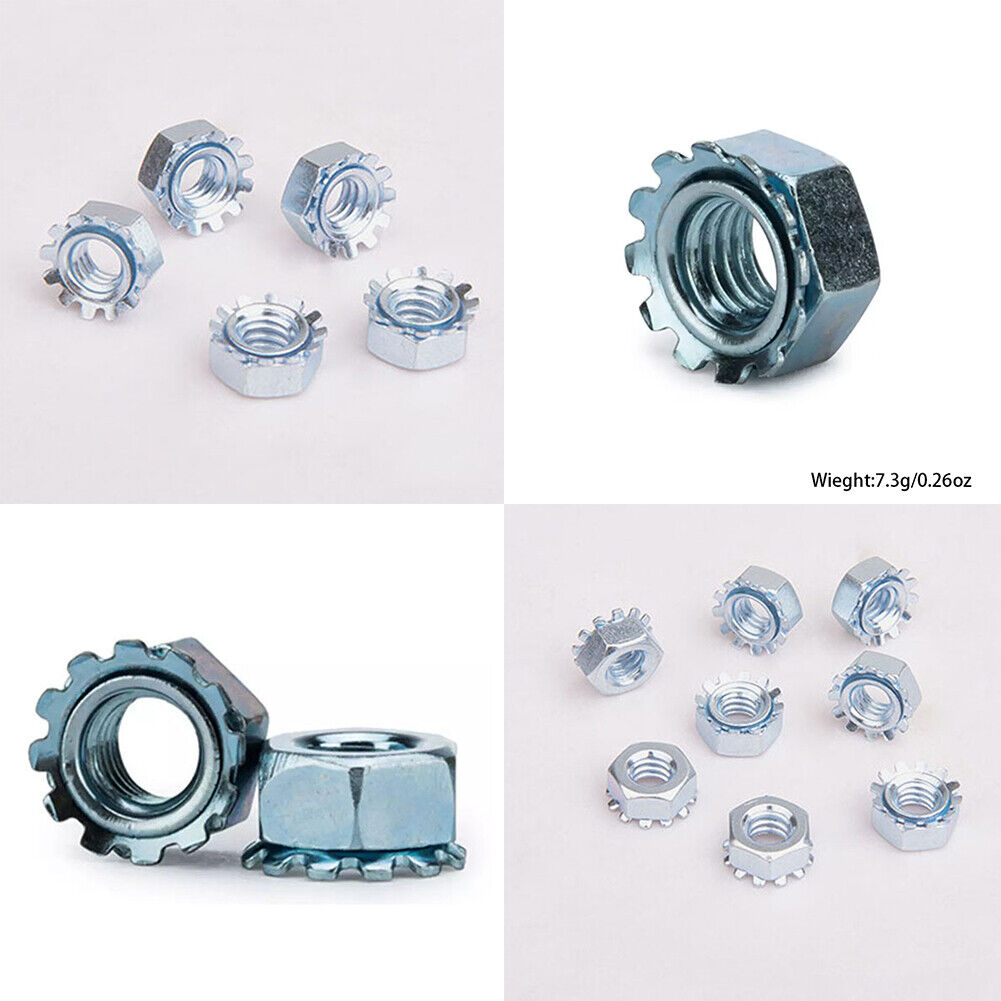 US 100 Pc Stainless Steel Keps K-L lock Nut with free spinning washer 3/8-16