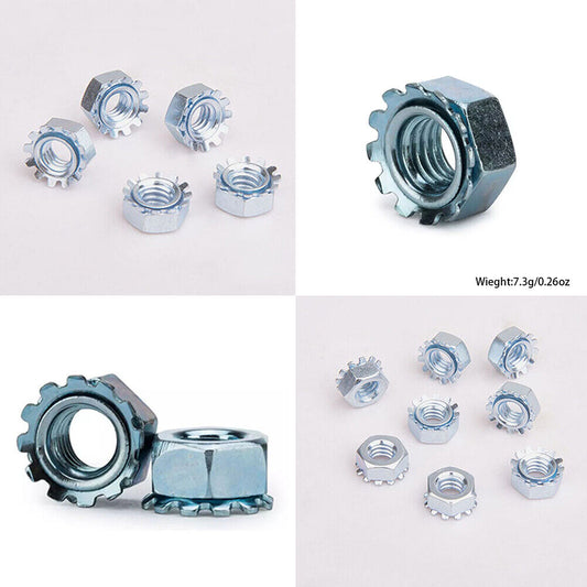 US 100 Pc Stainless Steel Keps K-L lock Nut with free spinning washer 3/8-16