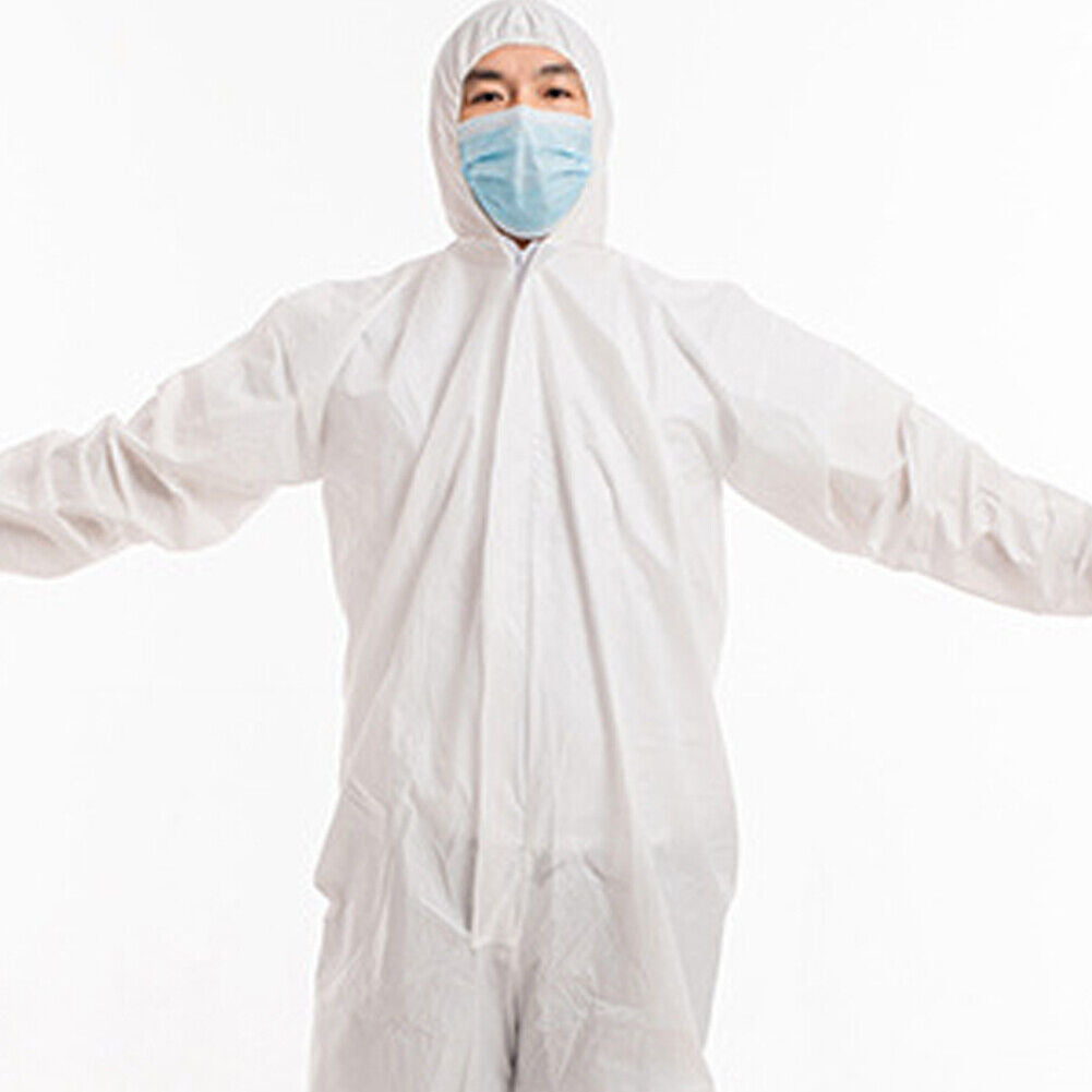 US 2-4 Pack Disposable Coverall PPE Suit Biohazard Chemical Protection Isolation