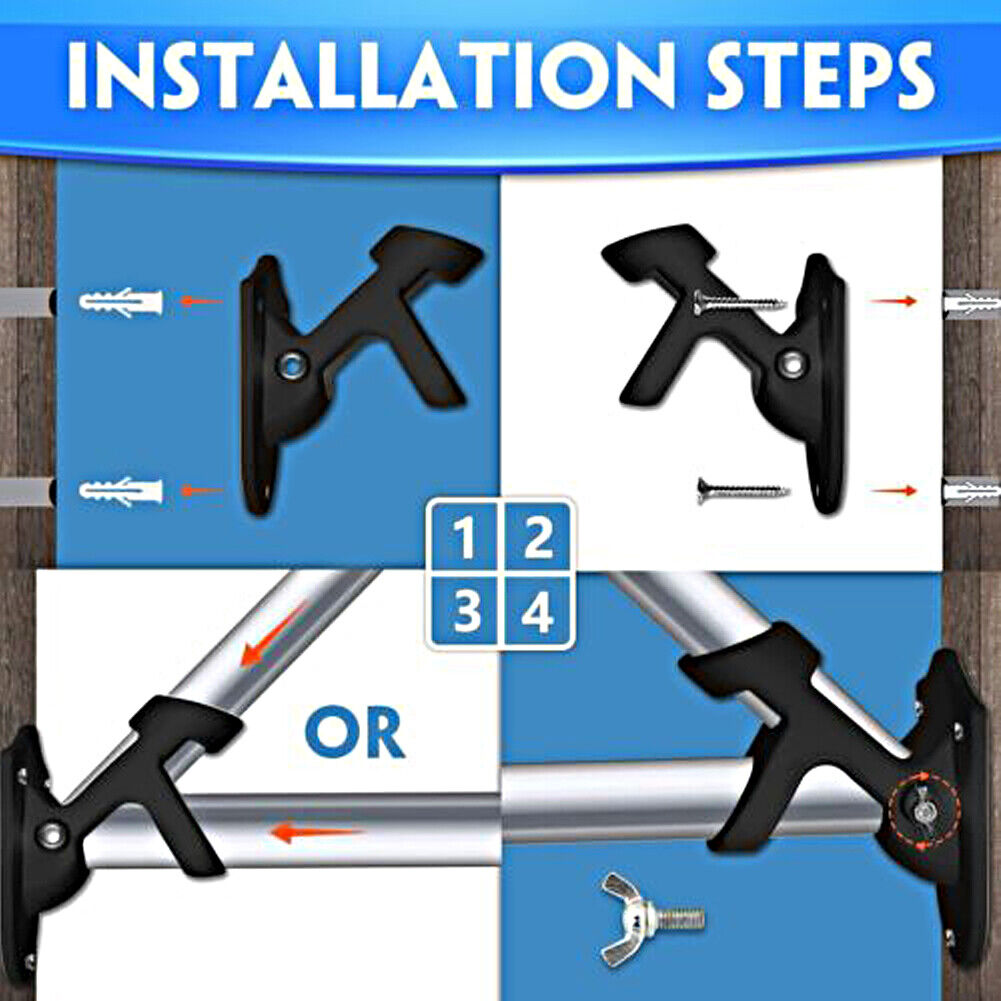 US 1-2 Pcs Two-Position Flag Pole Holder Mounting Bracket w/ Hardware Heavy Duty