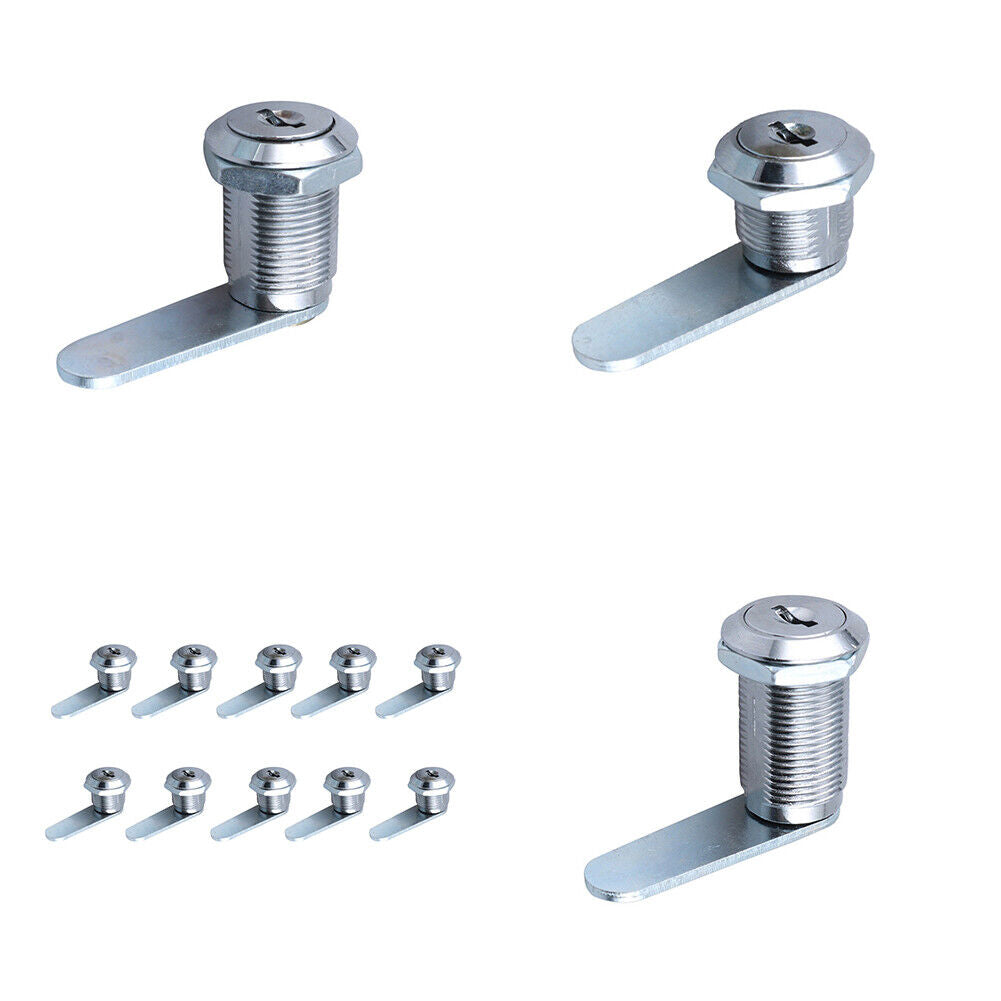 US 10 Pack 5/8" 1" 1 1/8" Cabinet RV Cam Locks Keyed Alike Secure Drawer File
