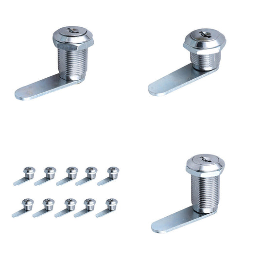 US 10 Pack 5/8" 1" 1 1/8" Cabinet RV Cam Locks Keyed Alike Secure Drawer File