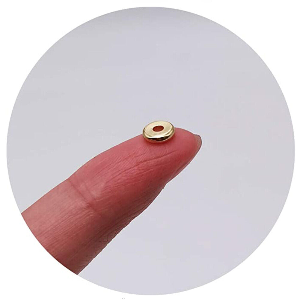 US 100-200Pc Heishi Beads 6mm Long-Lasting Disc Brass Rondelle Spacer Beads Pale