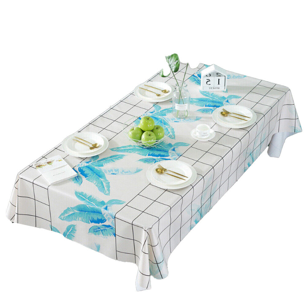 US Vinyl Square Table Cover Wipe Clean PVC Tablecloth Oil-Proof/Waterproof Stain