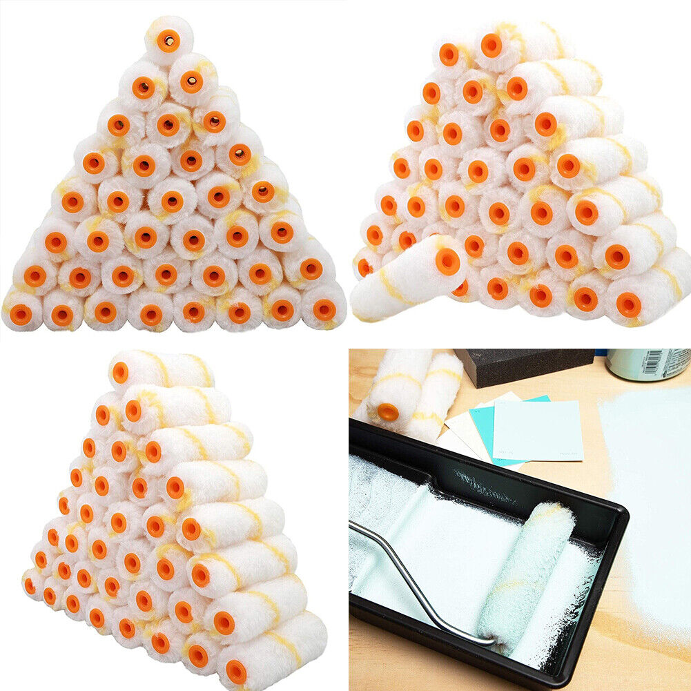 US 36-72 Pc Mini Paint Roller Covers, Painting Supplies Roller Paint Brush 4"