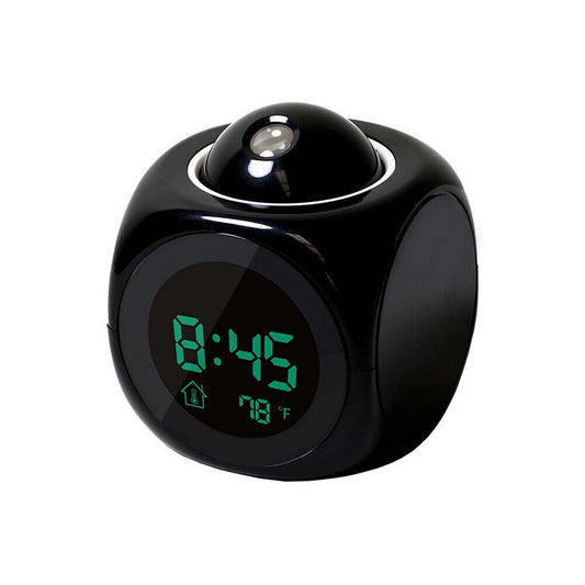 US 1- 2 Pack Projection Alarm Clock LED Digital Voice Report Digital Alarm Clock
