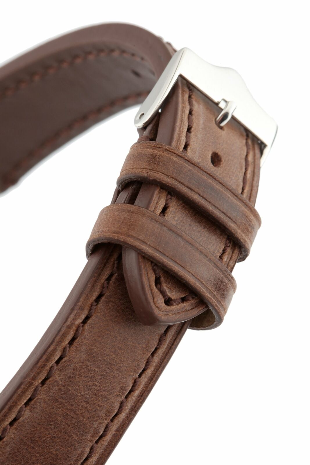 Signature 20 mm watch band Replacement watch strap Genuine Leather Silver buckle