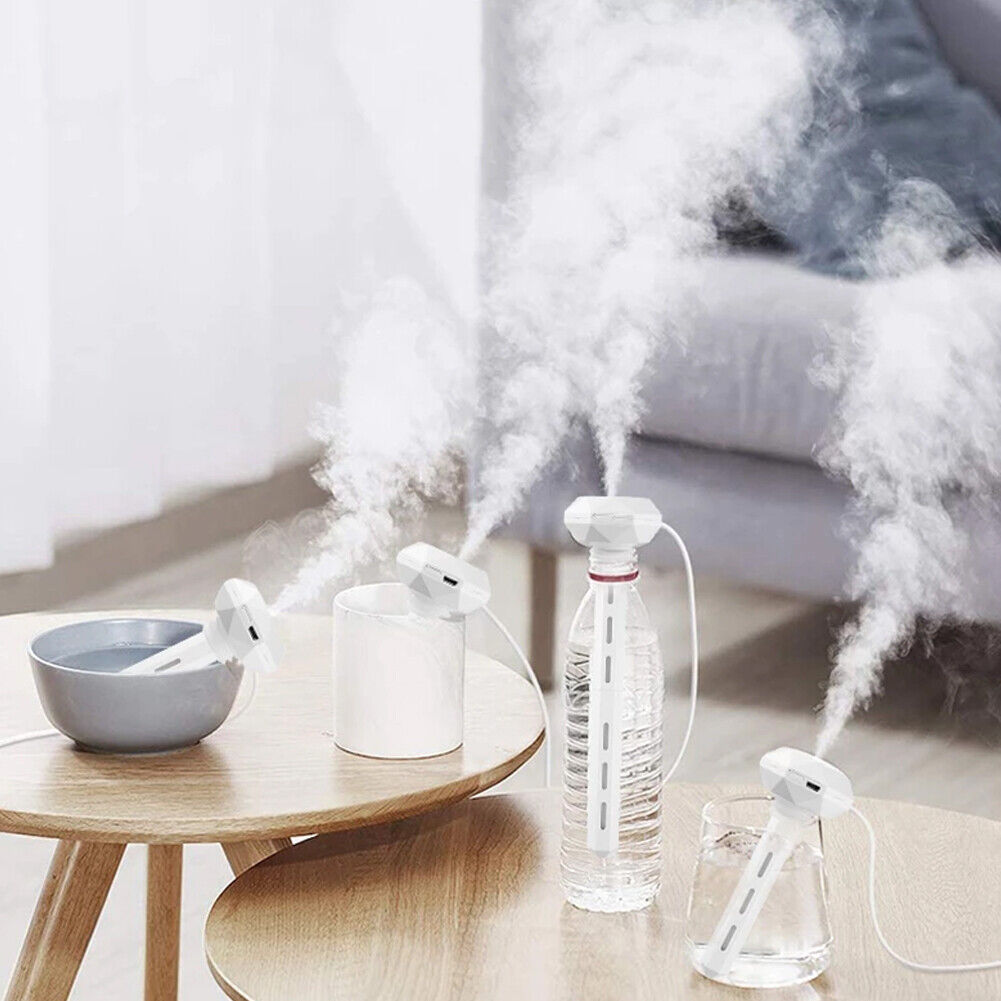 US 2-4 Pcs Portable Mini Cool Mist Humidifier USB-Powered With Nightlight Travel