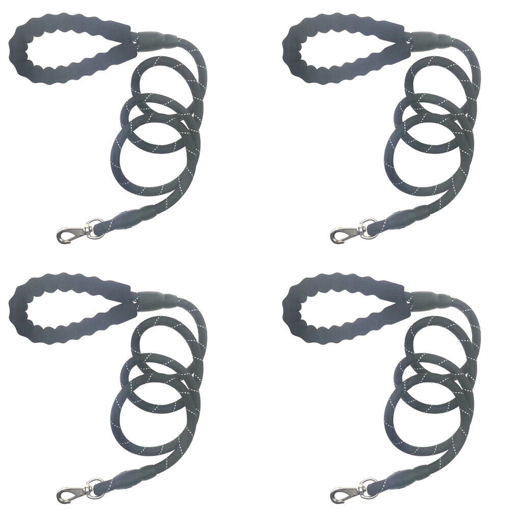 US 2-4 Pcs Heavy Duty Dog Leash Reflective Nylon Comfortable Soft Padded Handle