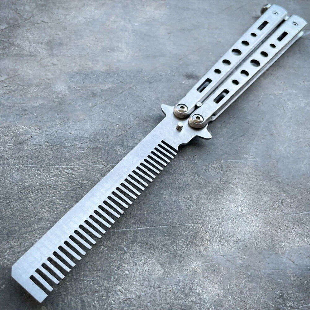 US 1-2 Pcs Practice BALISONG METAL BUTTERFLY Assorted Trainer Knife BLADE Comb B