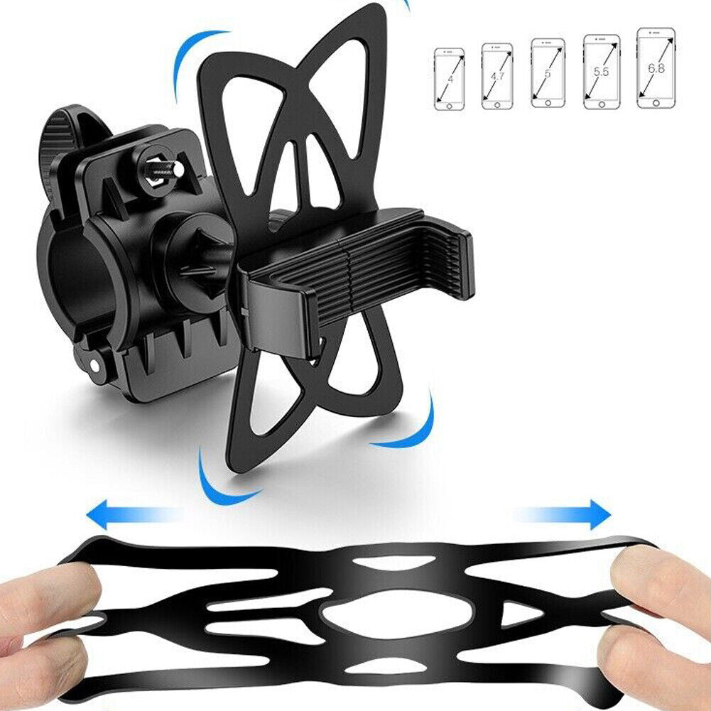 US 2-4 Pc Cell Phone Silicone Mount Holder GPS Motorcycle MTB Bike Bicycle 360