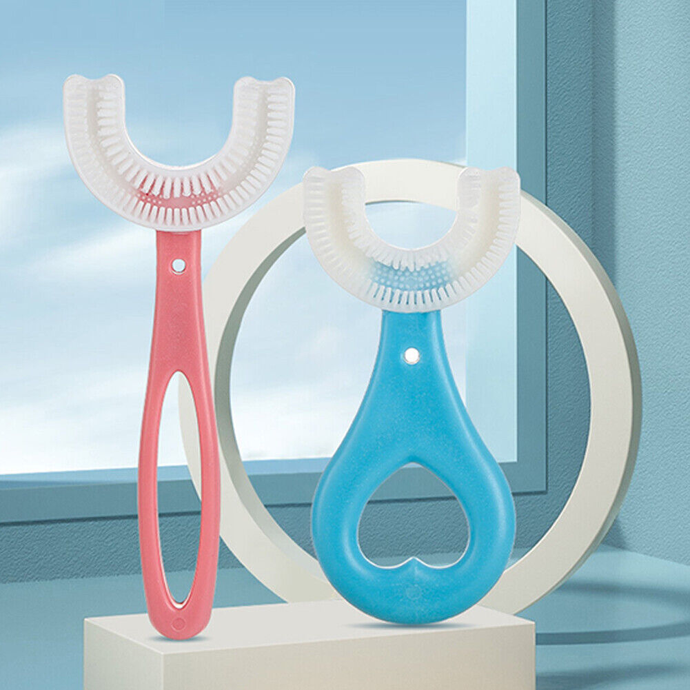 US 1-2 Pack Children Kids Toothbrush 360° U-shaped Brush Oral Teeth Cleaner Baby