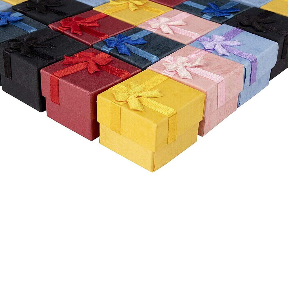 US 48-96 Pack Jewelry Gifts Boxes Rings Necklaces Earrings Cardboard Velvet Pad