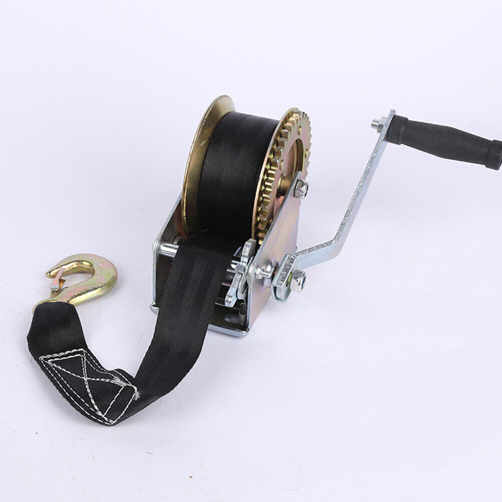 US Hand Gear Winch Crank Strap ATV Boat Trailer Heavy Duty w/19.68Ft Strap 600lb
