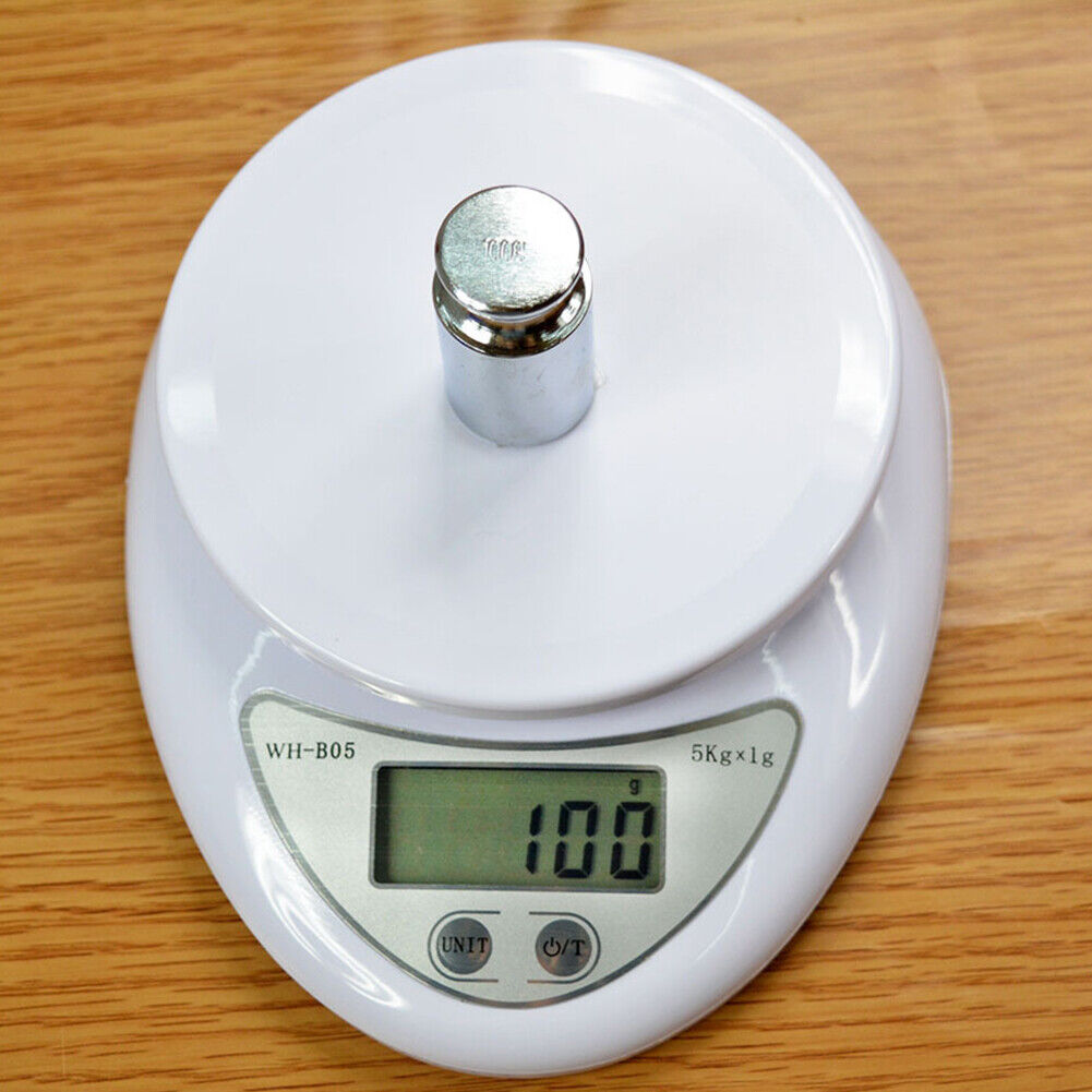 US 5kg/1g Digital LCD Electronic Kitchen Scales Diet Food Compact with Bowl