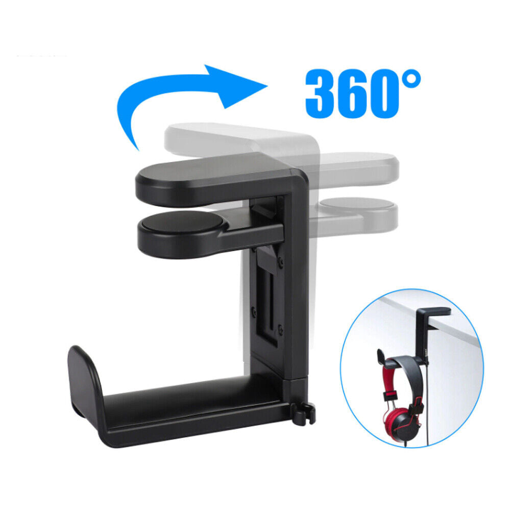 US 2-4 Pcs Gaming Headset Headphone Hook Holder Hanger Mount Adjustable Rotating