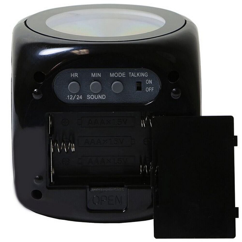 US 1- 2 Pack Projection Alarm Clock LED Digital Voice Report Digital Alarm Clock