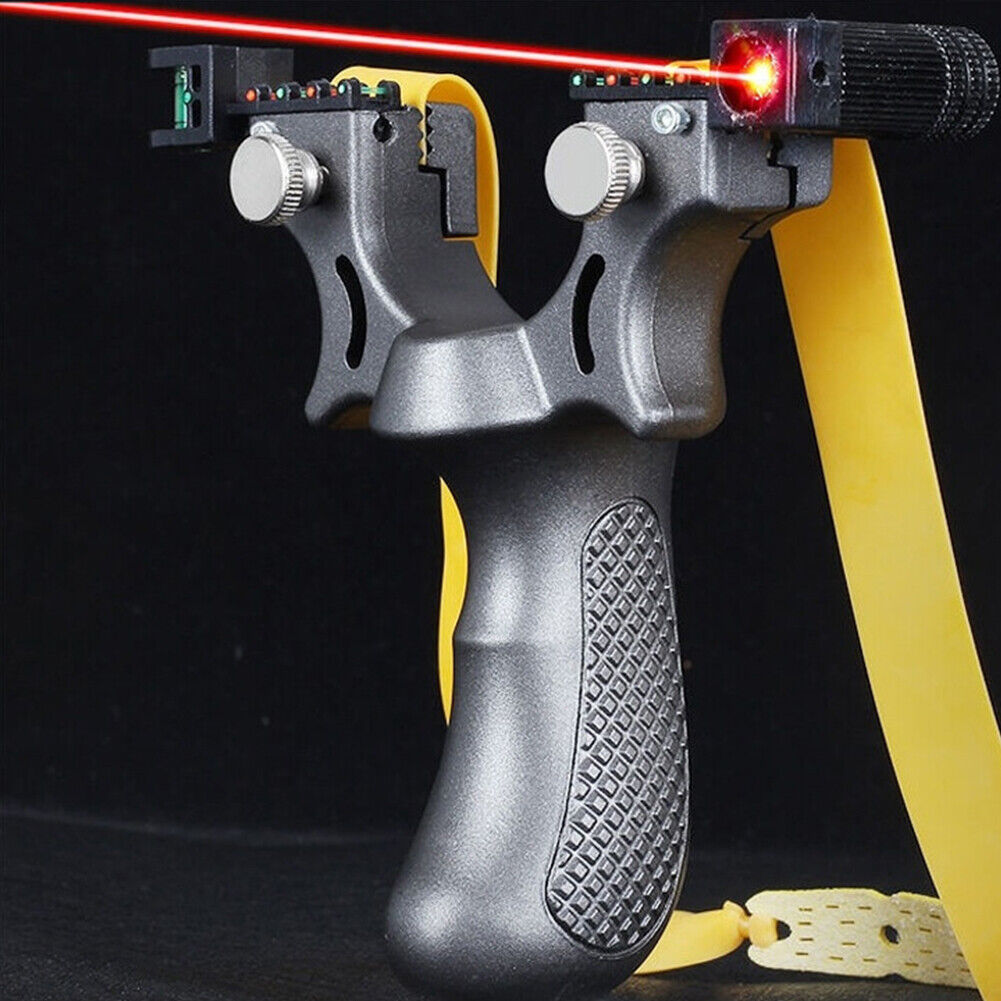 US 2-4 Pcs Professional Catapult Laser Slingshot Hunting Rubber Aim Point Target