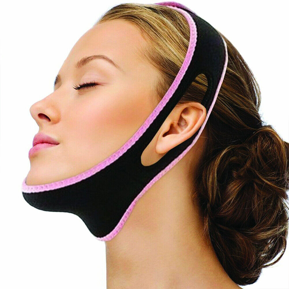 US 1-2 Pack V Line Lifting Mask Slimming Double Chin Reducer Belt Sagging Face