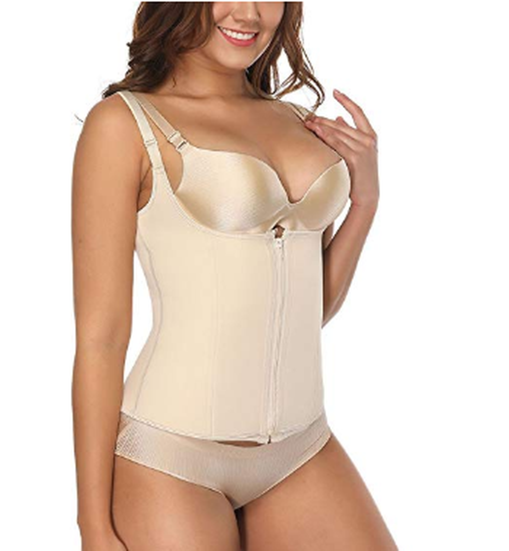 Women's Latex Underbust Training Cincher Workout Waist Trainer Corset 6 Steel