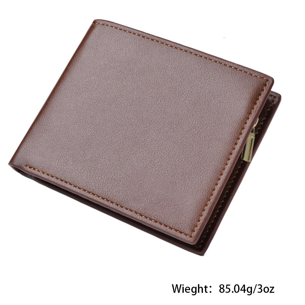 US1-2Pc Men's Bifold Leather Wallet With ID Window Credit Card Holder Slim Purse