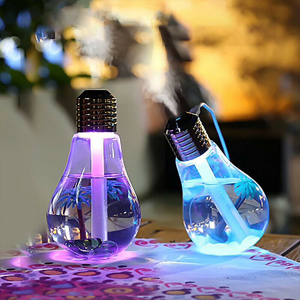 US 1-2 Pack USB Desktop Bulb Air Humidifier Essential Oil Diffuser Aromatherapy